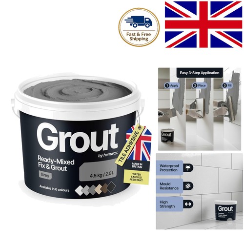Grey ready mixed grout - &, fix