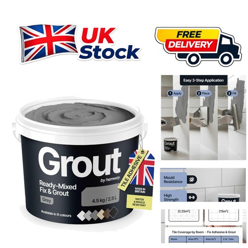 Grey ready mixed grout 5kg - ready,